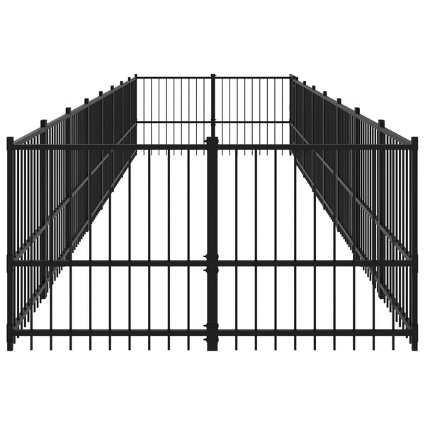 vidaXL Chenil d'ext&eacute;rieur pour chiens Acier 15,02 m&sup2;