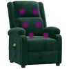 vidaXL Fauteuil &eacute;lectrique de massage Vert fonc&eacute; velours