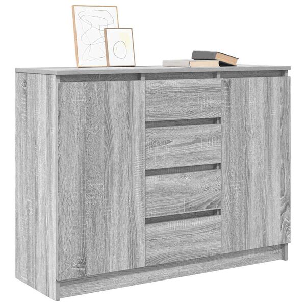 vidaXL Buffet avec tiroirs sonoma gris 100,5x35x76cm bois d'ingénierie