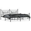 vidaXL Cadre de lit m&eacute;tal sans matelas avec pied de lit noir 183x213cm