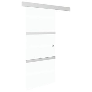 vidaXL Porte coulissante Verre ESG et aluminium 90x212 cm Argent&eacute;