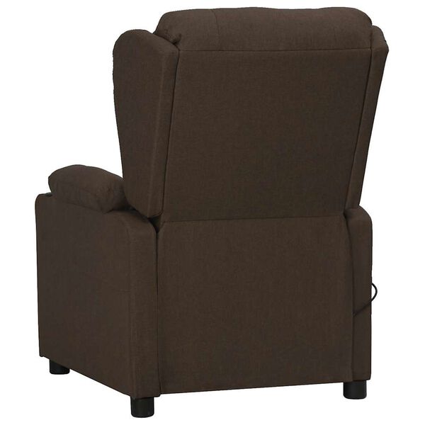 vidaXL Fauteuil de massage Marron fonc&eacute; Tissu