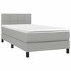 vidaXL Sommier &agrave; lattes de lit avec matelas et LED Gris clair 90x190cm