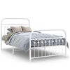 vidaXL Cadre de lit m&eacute;tal sans matelas et pied de lit blanc 100x190 cm
