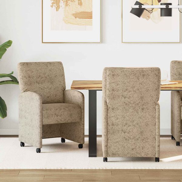 vidaXL Chaises de Salle &agrave; Manger avec Roues 2 pcs Gris clair