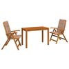 vidaXL Garden Dining Set Naturel Bois d'Acacia Massif