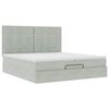 vidaXL Cadre de lit ottoman avec matelas gris clair 200x200 cm velours