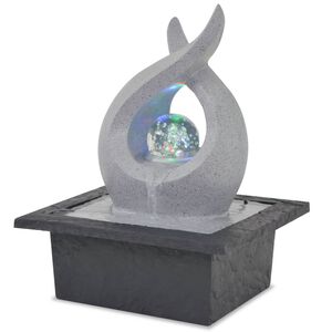 vidaXL Fontaine d'int&eacute;rieur avec lampe LED Polyr&eacute;sine
