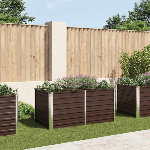 vidaXL Jardinière surélevée Marron 160x80x77 cm Acier galvanisé