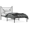 vidaXL Cadre de lit m&eacute;tal sans matelas avec t&ecirc;te de lit noir 100x190cm