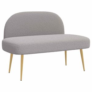 vidaXL Banc rembourr&eacute; avec dossier Gris clair 110 x 60 x 76 cm Boucl&eacute;