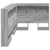 vidaXL T&ecirc;te de lit de rangement Gris Sonoma 90 cm Bois d'ing&eacute;nierie