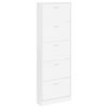 vidaXL Meuble &agrave; chaussures en bois avec 5 compartiments Blanc