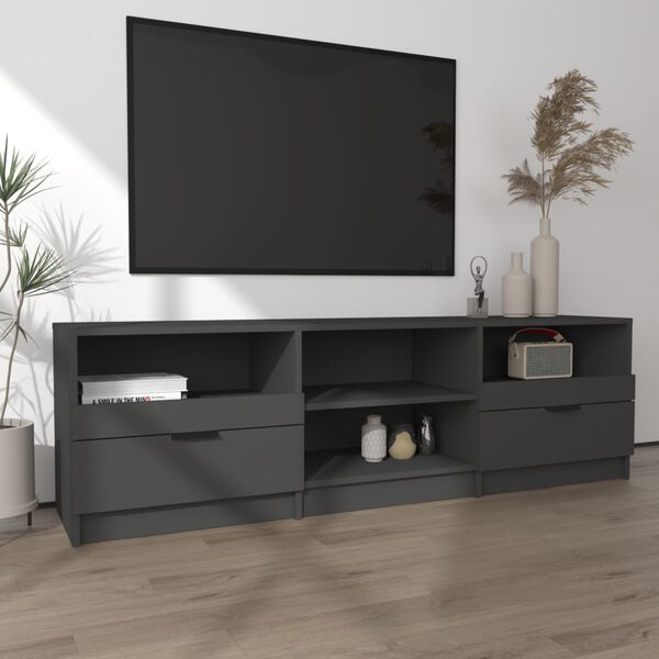 vidaXL Meuble TV noir 150x33,5x45 cm bois d'ingénierie