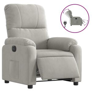 vidaXL Fauteuil inclinable &eacute;lectrique gris clair tissu microfibre