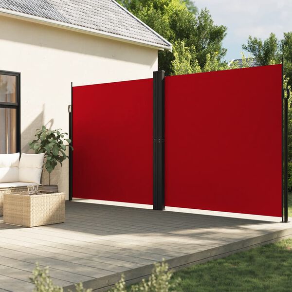 vidaXL Auvent lat&eacute;ral r&eacute;tractable Rouge 200x1200 cm