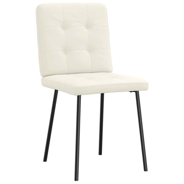 vidaXL Chaises &agrave; manger lot de 6 cr&egrave;me velours