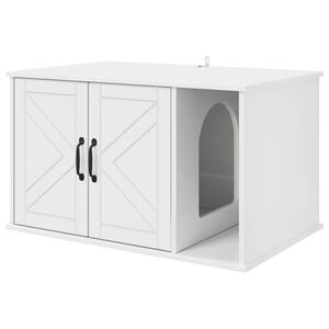 vidaXL Maison pour chat Blanc Brillant 85 x 55 x 50 cm