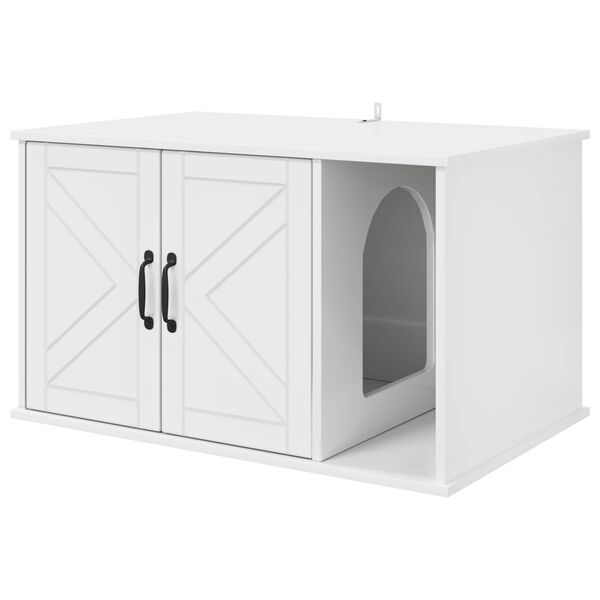 vidaXL Maison pour chat Blanc Brillant 85 x 55 x 50 cm