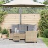 vidaXL Canapé de jardin avec table et coussins en forme de L beige