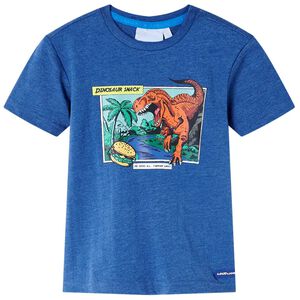 vidaXL T-shirt enfants m&eacute;lange bleu fonc&eacute; 116