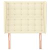 vidaXL T&ecirc;te de lit avec oreilles Cr&egrave;me 103x23x118/128 cm Similicuir