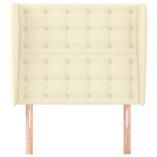 vidaXL T&ecirc;te de lit avec oreilles Cr&egrave;me 103x23x118/128 cm Similicuir
