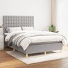 vidaXL Sommier &agrave; lattes de lit avec matelas Gris clair 140x200cm Tissu