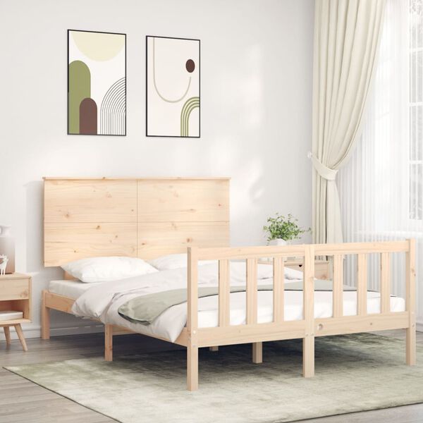 vidaXL Cadre de lit sans matelas 140x190 cm bois de pin massif