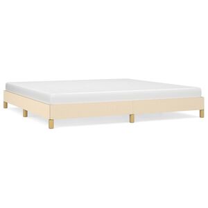 vidaXL Cadre de lit sans matelas cr&egrave;me 200x200 cm tissu
