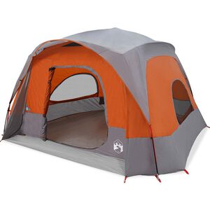 vidaXL Tente de cabine familiale 6 personnes gris orange imperm&eacute;able