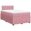 vidaXL Sommier &agrave; lattes de lit avec matelas rose 120x190 cm velours