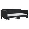 vidaXL Lit de jour avec gigogne et matelas noir 90x190 cm velours