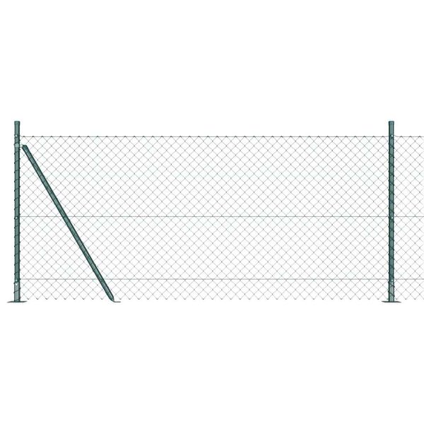 vidaXL Clôture en treillis avec poteaux Vert 0.8 x 25 m Acier