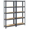 vidaXL &Eacute;tag&egrave;res de rangement 5 niveaux 2 pcs Anthracite Acier et bois