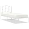 vidaXL Cadre de lit m&eacute;tal sans matelas avec t&ecirc;te de lit blanc 90x200cm