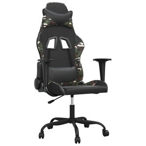vidaXL Chaise de jeu de massage Noir et camouflage Similicuir
