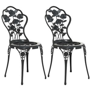 vidaXL Chaises de bistro lot de 2 Aluminium coul&eacute; Noir