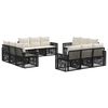 vidaXL Ensemble de canap&eacute; de jardin 12 pc Noir et blanc cr&egrave;me