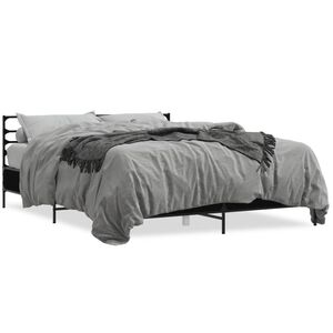 vidaXL Cadre de lit sans matelas noir 150x200 cm