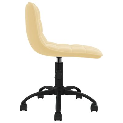 vidaXL Chaise pivotante de bureau Crème Velours