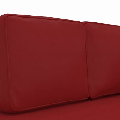 vidaXL Chaise longue coussins et traversin rouge bordeaux similicuir