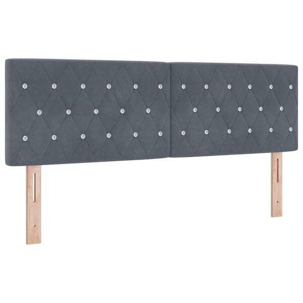 vidaXL Tête de lit avec tête de lit Gris foncé 144 cm Cuir synthétique