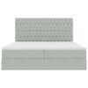 vidaXL Lit de Rangement avec matelas Gris clair 200 x 200 cm Velours