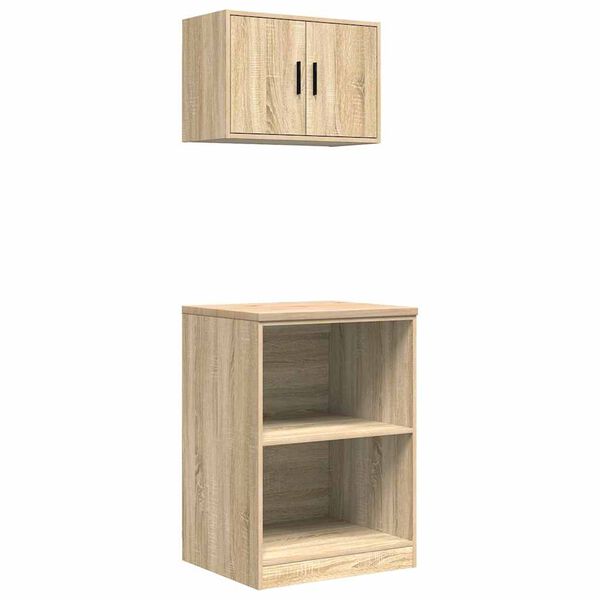 vidaXL Armoires de garage 2 pcs chêne sonoma bois d'ingénierie