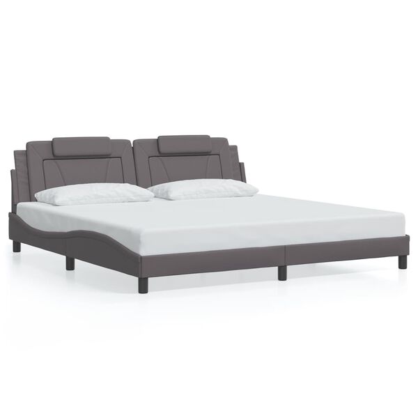 vidaXL Cadre de lit Viana sans matelas gris 200x200 cm similicuir