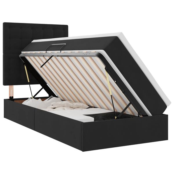 vidaXL Lit avec rangement et LED avec matelas Noir 90 x 190 cm Velours