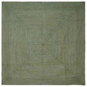 vidaXL Tapis de surface Carr&eacute; Vert olive 200 x 200 cm Jute