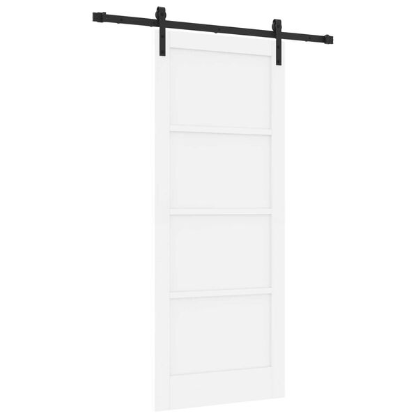 vidaXL Porte coulissante Blanc 83 x 202 cm Pin massif