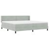vidaXL Lit &agrave; ressorts avec matelas Gris clair 200 x 200 cm Velours